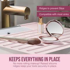 Maplefield Foldable Silicone Bathroom Sink Cover – Extra Large, Rose Pink