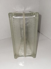 RETIRED GLASS BLOCK, Came Out Of USA Home, Lined, 7.75×7.75×3 7/8 In
