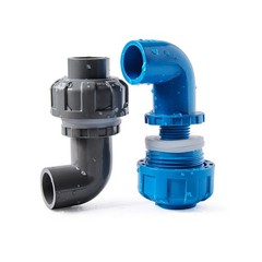 PVC Pipe Fitting 90° Elbow Bulkhead Tank Connector Union Aquarium 20mm – 50mm