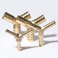 Brass T / Y / L Piece 4 WAY Joiner Fuel Hose Joiner Tee Connector Air Water Gas