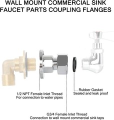 2 Pcs Wall Mount Faucet Couplers, Faucet Installation Eccentric Flanges
