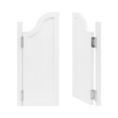 Pine Wood 2-Panel Partition Door White 80 × 90 cm 180° Hinges