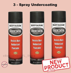 3 PACK Spray Black Rubberized Undercoating Aerosol Cans Stops Rust Formula NEW