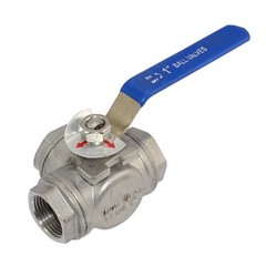 1/2″-2″ NPT 3-way Ball Valve 3 Female Port L Type 1000Psi Stainless Steel 304