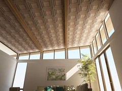 Embellished tin tiles Drop in ceiling panels PL10 Vintage brown gold 10pcs