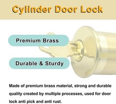 SC1 Keyway Brass Cylinder Lock – 2 Pack, 1 1/8″ Length for Home & Commercial Use
