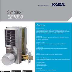 SIMPLEX EE21B/21B26D41 EE1000 EE1000 SERIES SIMPLEX ENTRY AND EGRESS PUSHBUTTON