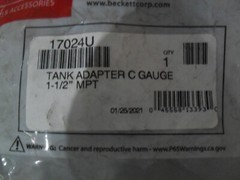 Beckett 17024U 1-1/2″ MPT Tank adapter C Guage for Beckettlink
