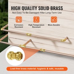 Uimoso 1/2″ Brass Push-Fit Pipe Fittings, Set of 12 for Air Systems