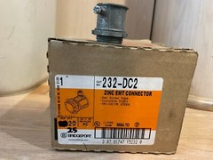 BRIDGEPORT 232-DC2 1″ ZINC EMT CONNECTORS New Box Qty. 25