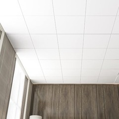 Art3d 12-Pack Smooth Drop Ceiling Tile 2ft x 2ft in Off White, PVC Ceiling Panel