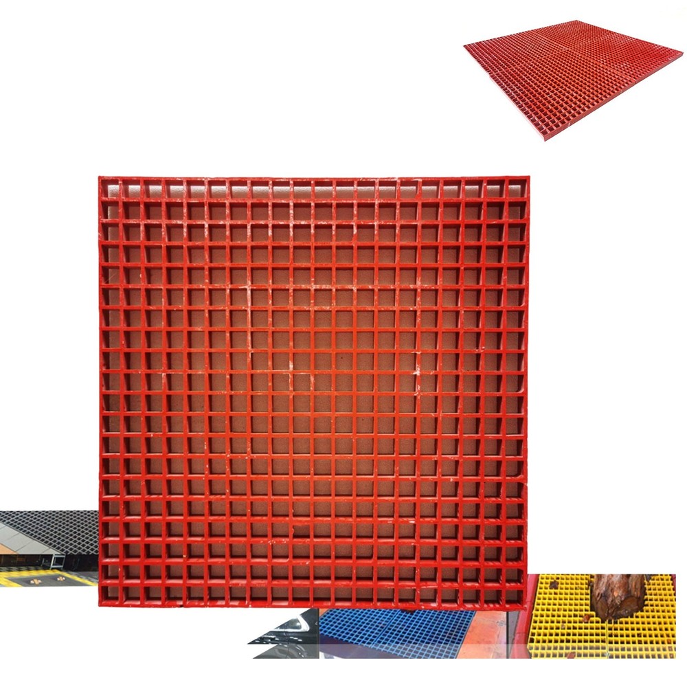 31.9″*31.9″*1.5″ Red Fiberglass FRP Grating Floor Fiberglass Grating Panel