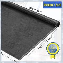 Tudomro 4.17ft x 39.4” Carbon Fiber Fabric Black Pure 50 x 39.4”,