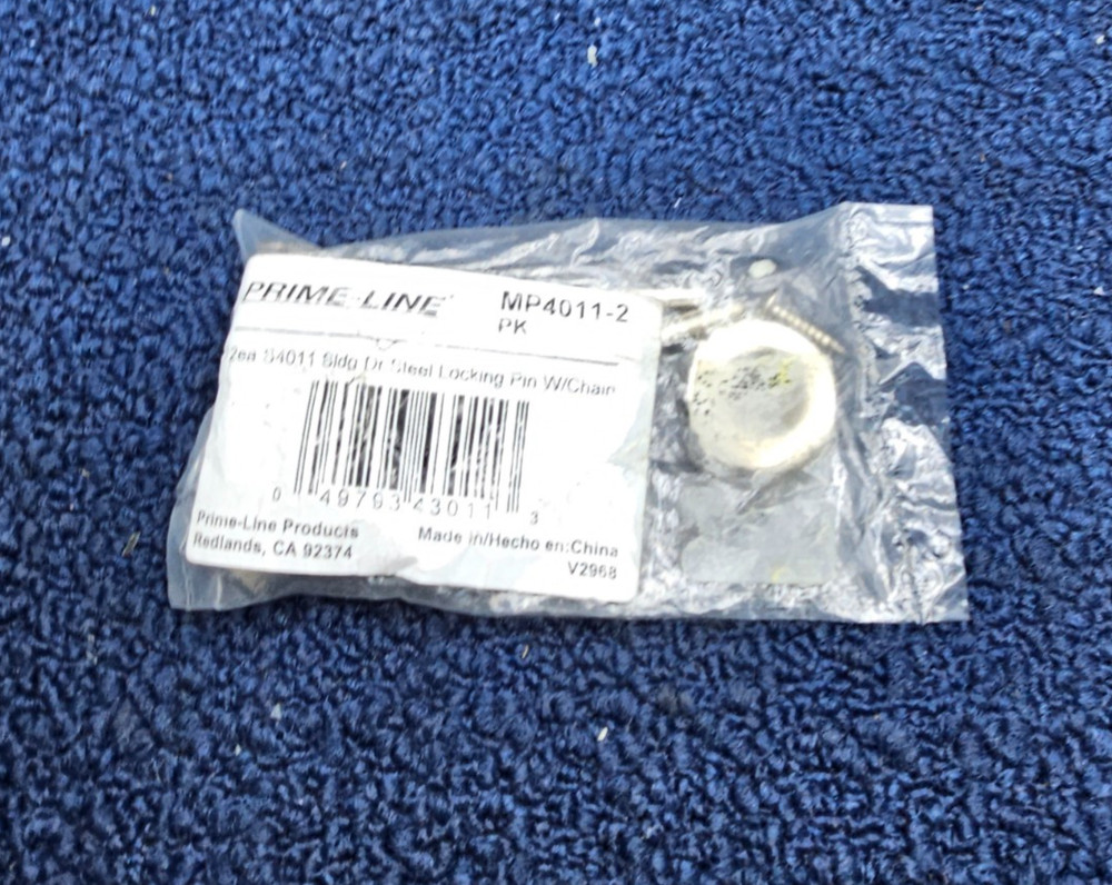 (6 PCS) Prime-Line MP4011-2: Sliding Door Steel Locking Pin With Chain S4011
