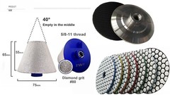 3″/75mm Diamond Chamfer Finger Bits Cone Milling Bit Hole Saw Cutter Countersink