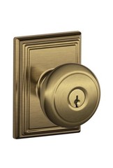 SCHLAGE F51A AND 609 ADD Andover Knob with Addison Trim Keyed Entry Lock