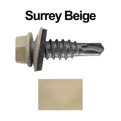 14 x 7/8″ Surrey Beige – Stitch Tek Metal Roofing Screws Type 1 Drill Point -…