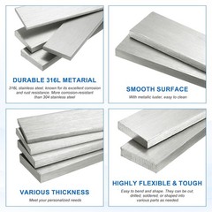 A4 STAINLESS STEEL FLAT BAR STRIP 100 200 300MM LONG 316 BOAT MARINE BOAT GRADE