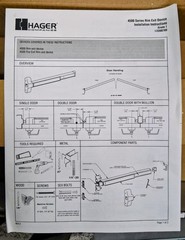 Hager 4500 Series 4501 Rim Exit Device Fire Rated 36in US32D, Hardware