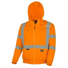 Pioneer Safety Men’s High Visibility Micro Fleece Safety Hoodie Orange Size 3XL