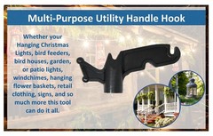 JSP Manufacturing Black & Yellow Plastic Utility Handy Hook – Screw on Pole A…