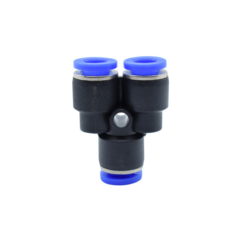 Plastic Y-type Tee Air Push in Fitting 3-Way Quick Pneumatic Connector Equal Ø