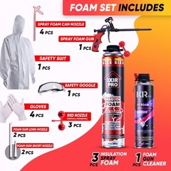 Mega Size Spray Foam Insulation Kit (6×30 oz. / 850 g) Expanding Sealant
