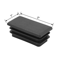 QWORK 10 PCS 1″ X 2″ Rectangle Black Plastic Plug End Cap 2.5 X 5cm,