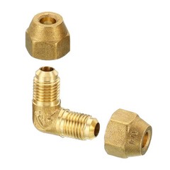1/4″ x 1/4″ Brass Fittings Flare 90 Degree Elbow Tube Fitting with Nut