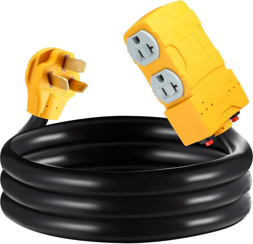 6FT 220V to 110V Adapter NEMA 10-50P to 4x 5-20R/15R w/ 20A Circuit Breaker