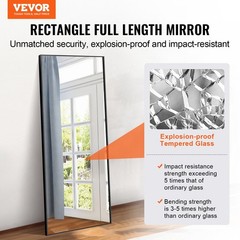 Full Length Mirror,71” x 31”,Extra Large Standing Hanging or Leaning Rectangle