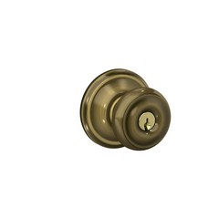 Schlage Georgian Antique Brass Keyed Entry Door Knob