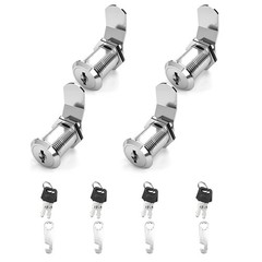 goldenwarm 4 Pack Cam Locks Keyed Alike Cabinet Lock File Locks 1-1/8” Toolb…