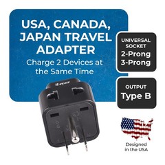 OREI USA, Canada Adapter Plug, Europe, UK, China to US American 4 Pack, Black