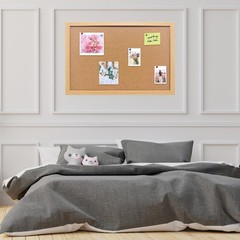 Cork Bulletin Board, 36×24 Inches Hanging Cork Board Wooden Framed with Pins …