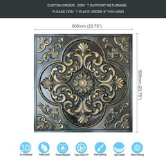 Decorative ceiling tile Emboss interior wall panel for Nightclub PL88 10Pcs