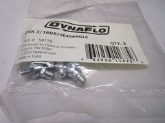 DynaFlo® 3/16″- 45° Steel Yellow Zinc Drive Grease Fitting With Ball Check QTY 5