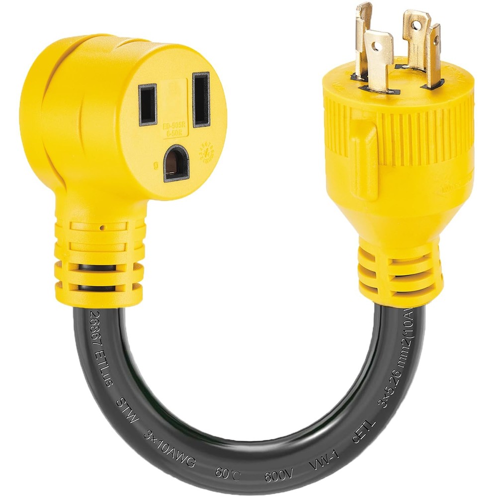 Suplevel NEMA L14-30P to 6-50R Welder Adapter Plug Cord 1.5 FT, Black