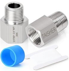 TAISHER 2PCS 304 Stainless Steel Fitting, Reducer Adapter, 3/4″ NPT x 3/4″ BSP