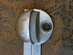 9x NEW & USED Stainless Low Profile Dome Floor Door Stops, Rockwood(?) Lot #5 έ