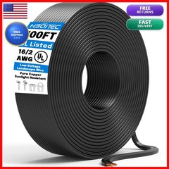 HIBITEC 16 Gauge Wire, 16/2 Low Voltage Landscape Wire 100FT Copper 16 AWG