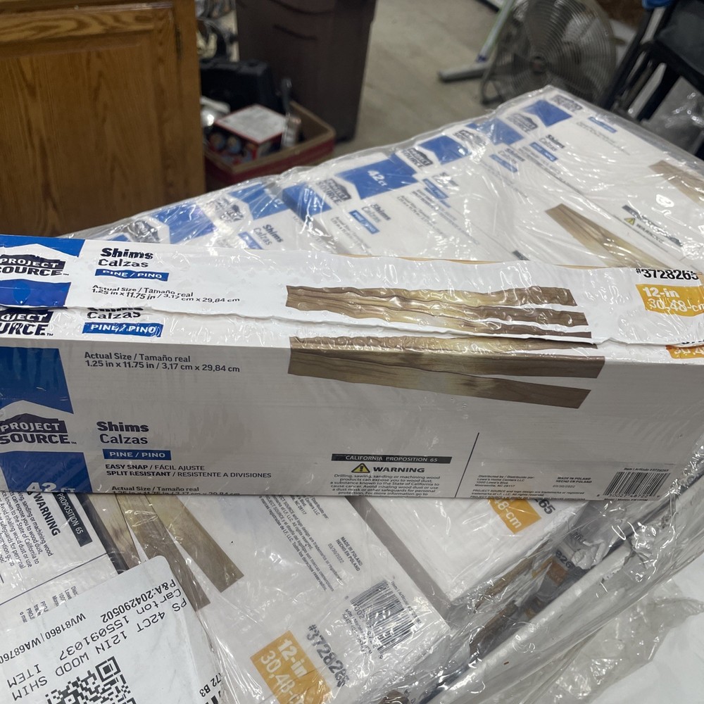 42 Ct Project Source 12 in Pine Wood Shims 3728265 Lot Of 18. 1 Case