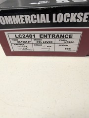 Tell COMMERCIAL LEVER LOCKSET LC2481 Entrance Item # CL100147 with Keys