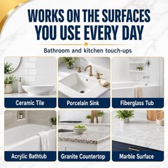 Tub & Tile Repair Kit, 5.6 oz Porcelain Epoxy, 6 Pigments, Easy~Sand