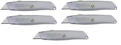 Stanley Hand Tools 10-099 Retractable Blade Utility Knife, Sold as 5 Pack