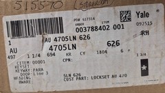 Yale AU 4705LN 626 RH Commercial Cylindrical Lever Lockset New