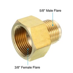 3/4” Female Flare*5/8” Male Flare Connector, Brass Adapter Reducing