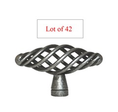 42 Antique Pewter Kitchen Bathroom Birdcage Cabinet Knobs Pulls 60mm 2 3/8″