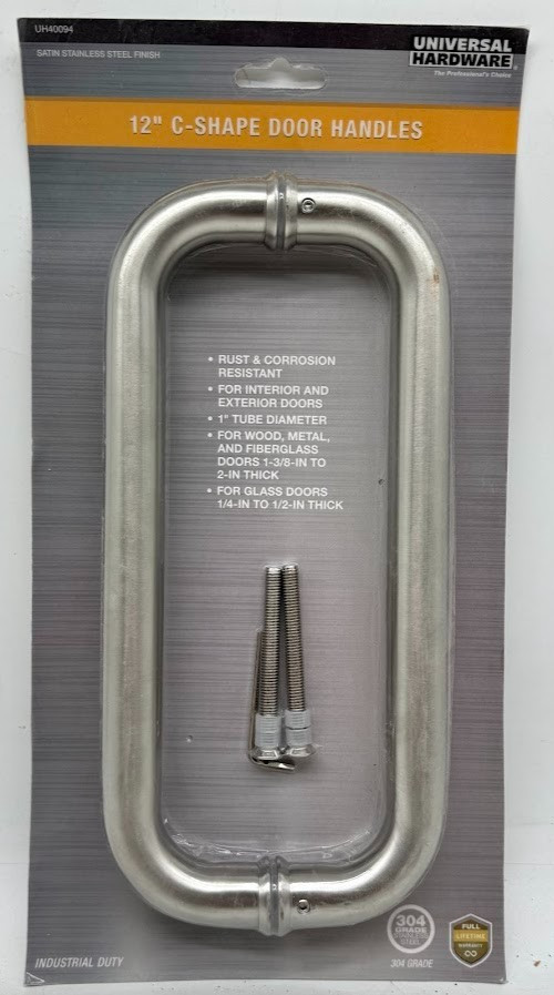 Universal Hardware C Style 12 in. Stainless Steel Pull Handle