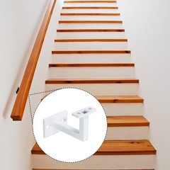 6 Pcs Fixed Steel Square Hand Rail Brackets Holder for Staircase Stair, White